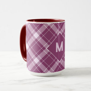 Custom Monogram Plaid / Tartan Pattern Mug