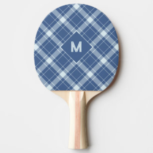 Custom Monogram Plaid / Tartan Pattern Ping Pong Paddle