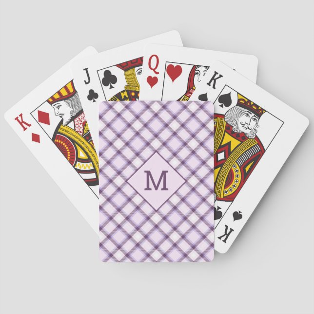 Custom Monogram Plaid / Tartan Pattern Playing Cards (Back)