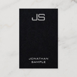 Custom Monogram Premium Black Template Vertical Business Card