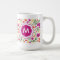 Custom Monogram Pretty Colourful Girly Floral Mug