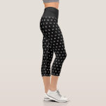 Custom monogram print high waist capri leggings<br><div class="desc">Custom monogram print high waist capri leggings. Trendy elastic pants for women and girls. Custom colour background with modern pattern. Cool personalised Birthday gift for friends, family, employees, team etc. Available as long and short leggings. Great for sports, yoga, gym, fitness, workout, dance and more. You can make the print...</div>
