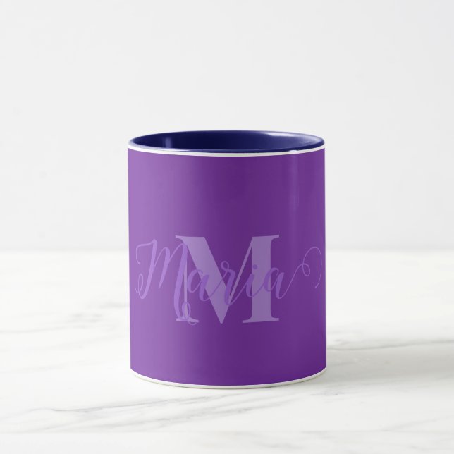 Custom Monogram Purple Combo Mug (Center)