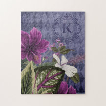 Custom Monogram Purple Floral