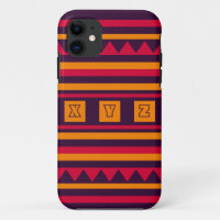 Custom Monogram Quilt pattern iPhone case