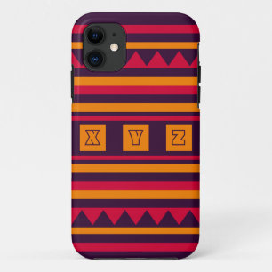 Custom Monogram Quilt pattern iPhone case