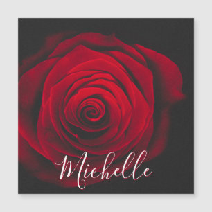 Custom monogram red rose vintage photograph