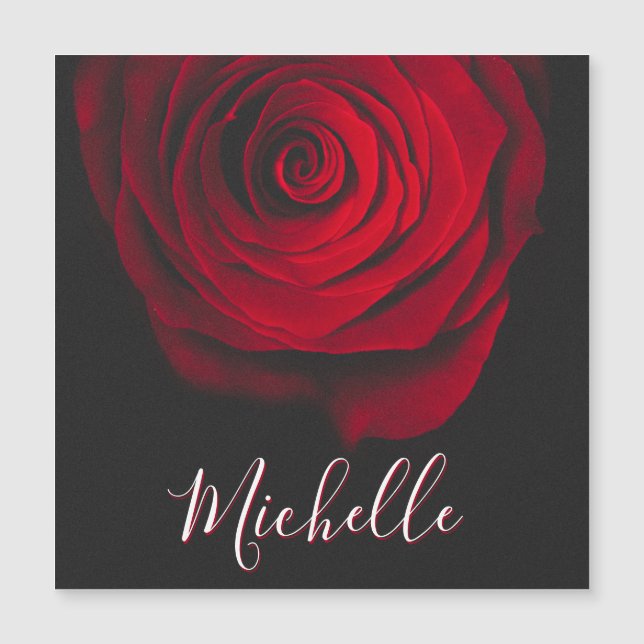 Custom monogram red rose vintage photograph black (Front)