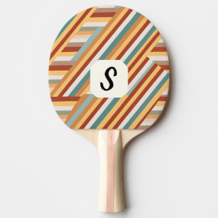 Custom Monogram Retro 70s Geometric Ping Pong Paddle