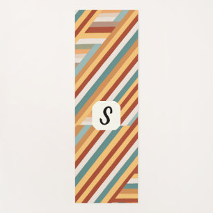 Custom Monogram Retro 70s Geometric Yoga Mat