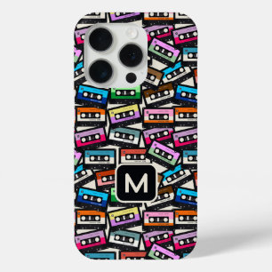 Custom Monogram Retro Casette Tapes iPhone 15 Pro Case