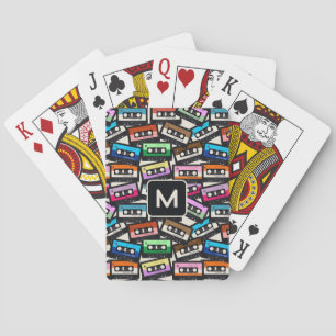 Custom Monogram Retro Casette Tapes Playing Cards