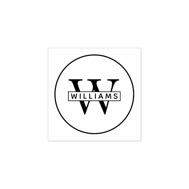  Custom Monogram Round Hand Rubber Stamp (Imprint)