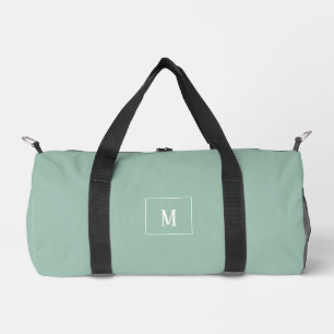 Custom monogram, sage green all over duffle bag