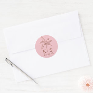 Custom Monogram Save the Date Logo Classic Round   Classic Round Sticker