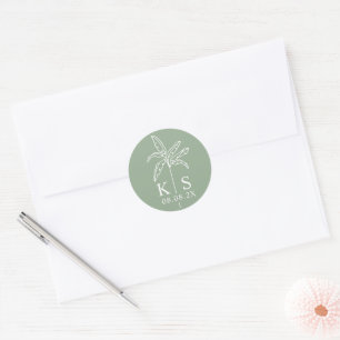 Custom Monogram Save the Date Logo Classic Round Sticker