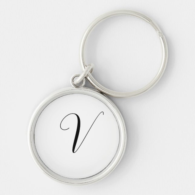 Custom monogram script initial key ring (Front)