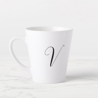 Custom monogram script initial latte mug