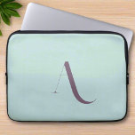 Custom Monogram  Script Initial Soft Blue & Purple Laptop Sleeve<br><div class="desc">This laptop sleeve in a soft blue and purple hue showcases a modern design with a monogram in a script font, adding a contemporary touch to your device. Its sleek style combines both sophistication and protection for your laptop. Embrace a trendy and personalised accessory with this sleeve, marrying modern aesthetics...</div>