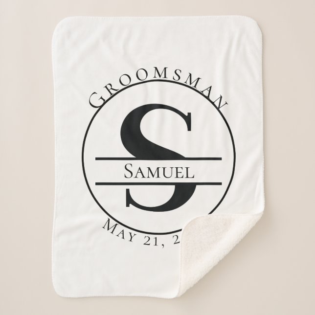 Custom Monogram Sherpa Blanket (Front)