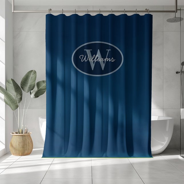 Custom Monogram Shower Curtains Blue Bathroom  (Creator Uploaded)