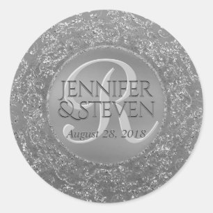 Custom Monogram Silver Glam Seal