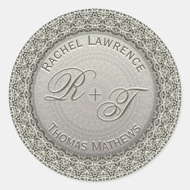 Custom Monogram Silver Wedding Seal (Front)