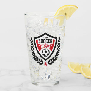 Custom Monogram Soccer Logo Glass