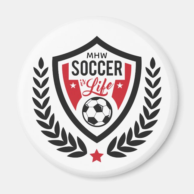 Custom Monogram Soccer Logo magnet (Front)