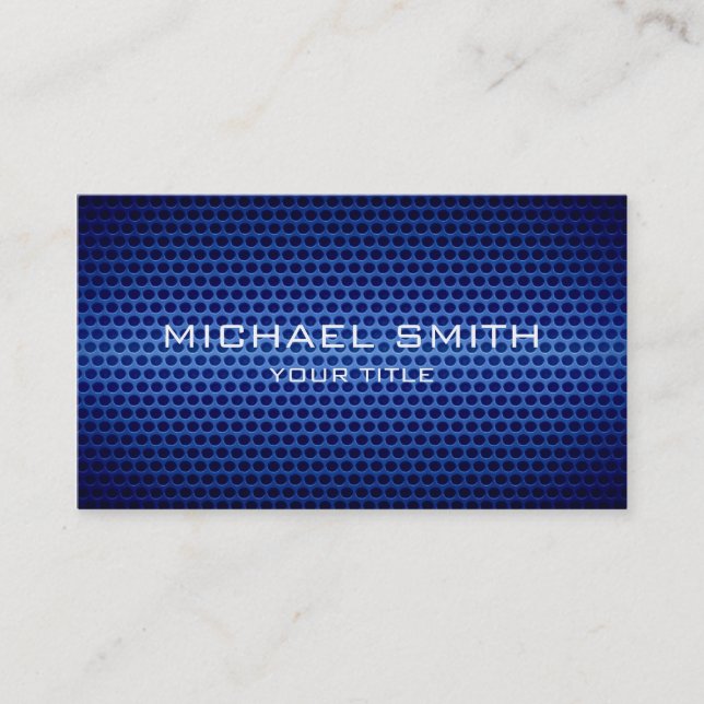 Custom Monogram Stainless Steel Hole Metal Business Card (Front)