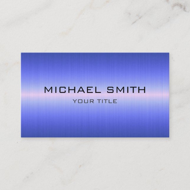 Custom Monogram Stainless Steel Metal 2 Business Card (Front)