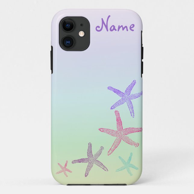 Custom Monogram Starfish Pastel Case-Mate iPhone Case (Back)