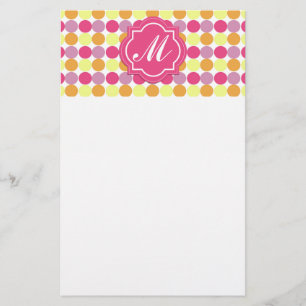 Custom Monogram Stationery Colourful Dots customis
