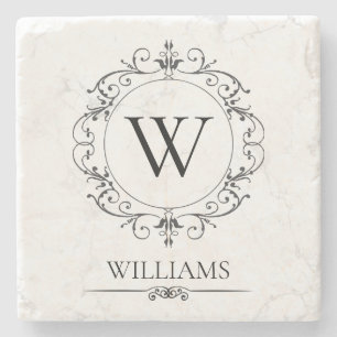 Custom Monogram Stone Coaster