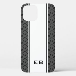 Custom monogram striped iPhone 12 case for men