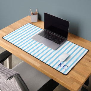 Custom Monogram Striped Workspace Personalised Desk Mat