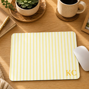 Custom Monogram Striped Workspace Personalised Mouse Pad
