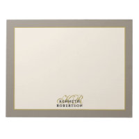 Custom Monogram Taupe Cream Gold Minimalist Men