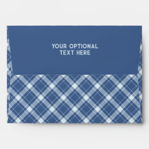 Custom Monogram & Text Plaid / Tartan Pattern Envelope