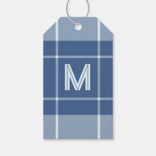 Custom Monogram & Text Plaid / Tartan Pattern Gift Tags
