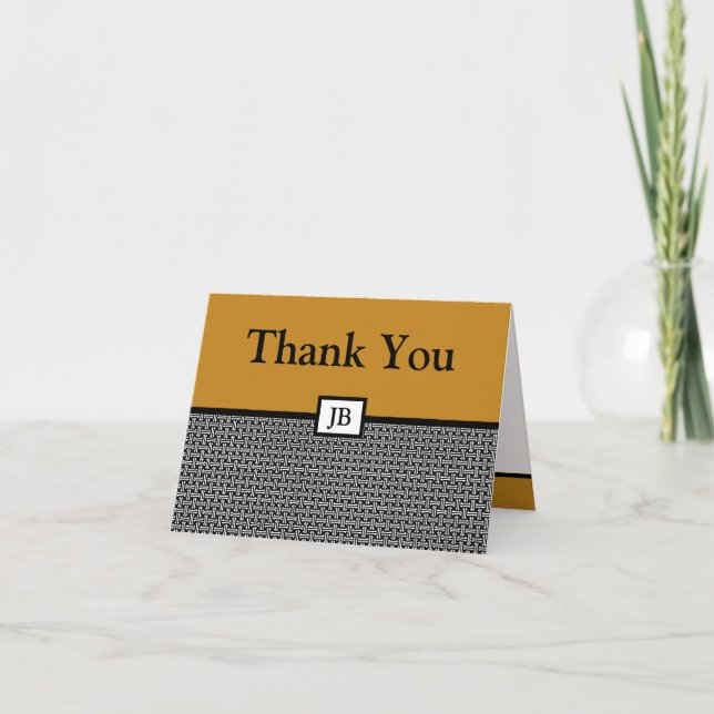 Custom Monogram Thank You Card (Front)