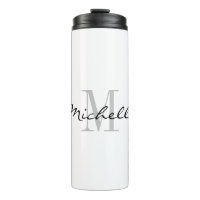 Custom monogram thermal tumbler travel mugs