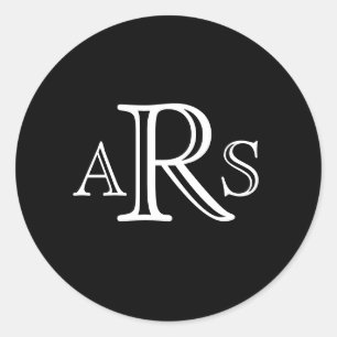Custom Monogram Three Letter Black Wedding Seal