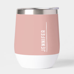 Custom monogram, trendy block typography pink