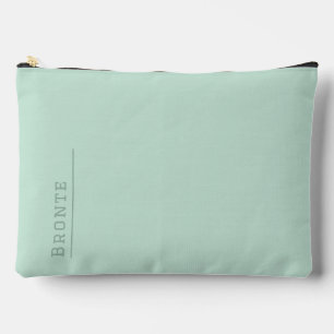 Custom monogram, trendy colour green Minty Fresh Accessory Pouch