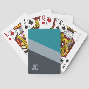 Custom monogram Tri-Colour playing cards