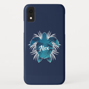 Custom Monogram   Tropical Hawaiian Aloha Turtle Case-Mate iPhone Case