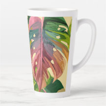 Custom Monogram Tropical Leaves Colourful