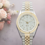 Custom Monogram Two-Tone Heritage Watch<br><div class="desc">There is a profound elegance in a piece that does not have to shout to be noticed. I designed this two-tone timepiece to serve as the architectural anchor to our Blush Peony Floral watch, offering a refined way for couples to coordinate without looking overly "matched." It is the definitive choice...</div>