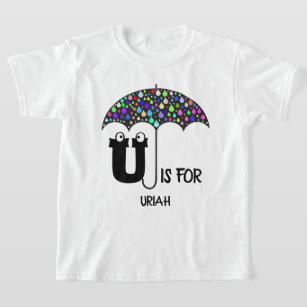 Custom monogram U is for Umbrella cute name T-Shirt